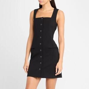 Rag & Bone Marianna Black Button Front Mini Dress Size 0